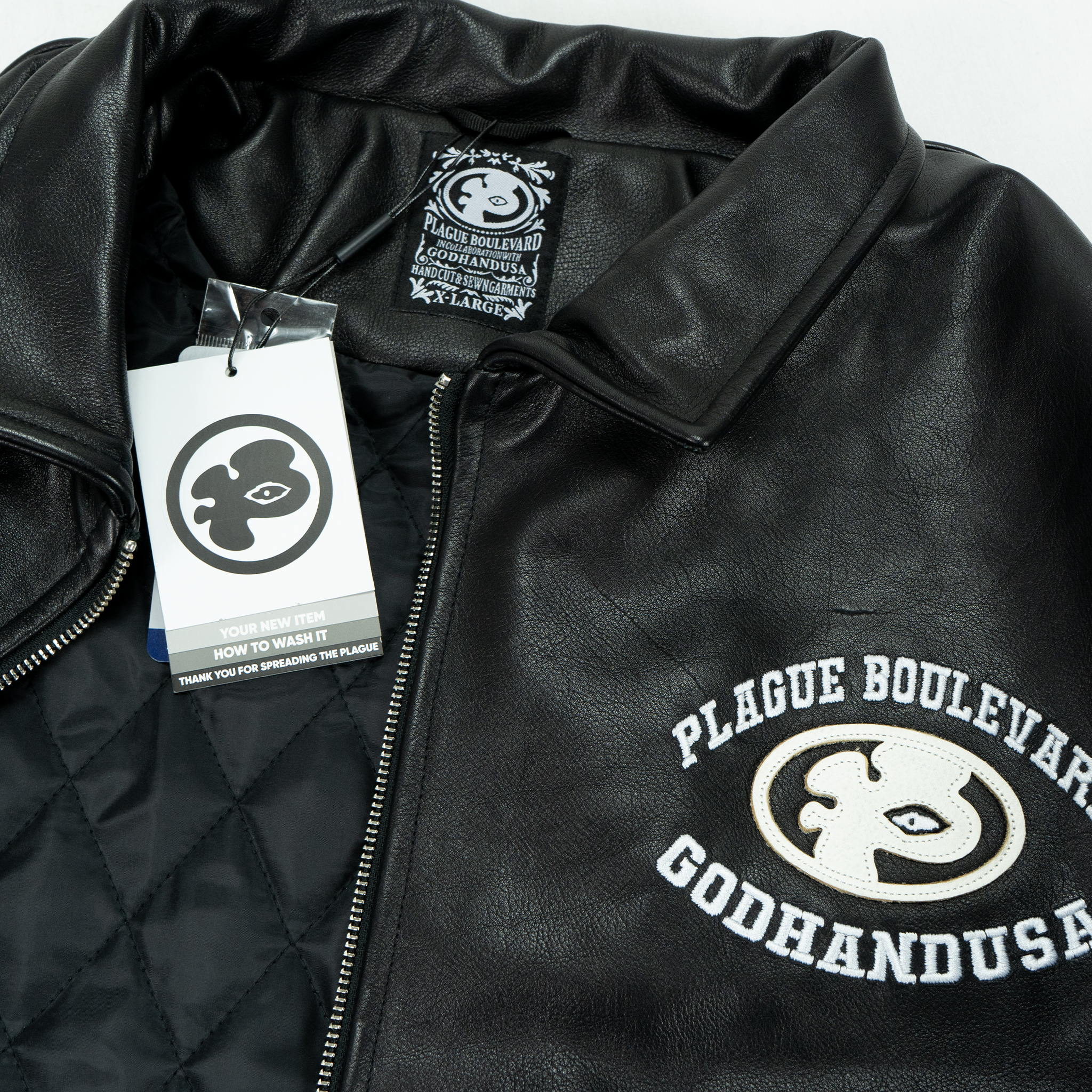 HAND OF GOD FULL-GRAIN LEATHER JACKET