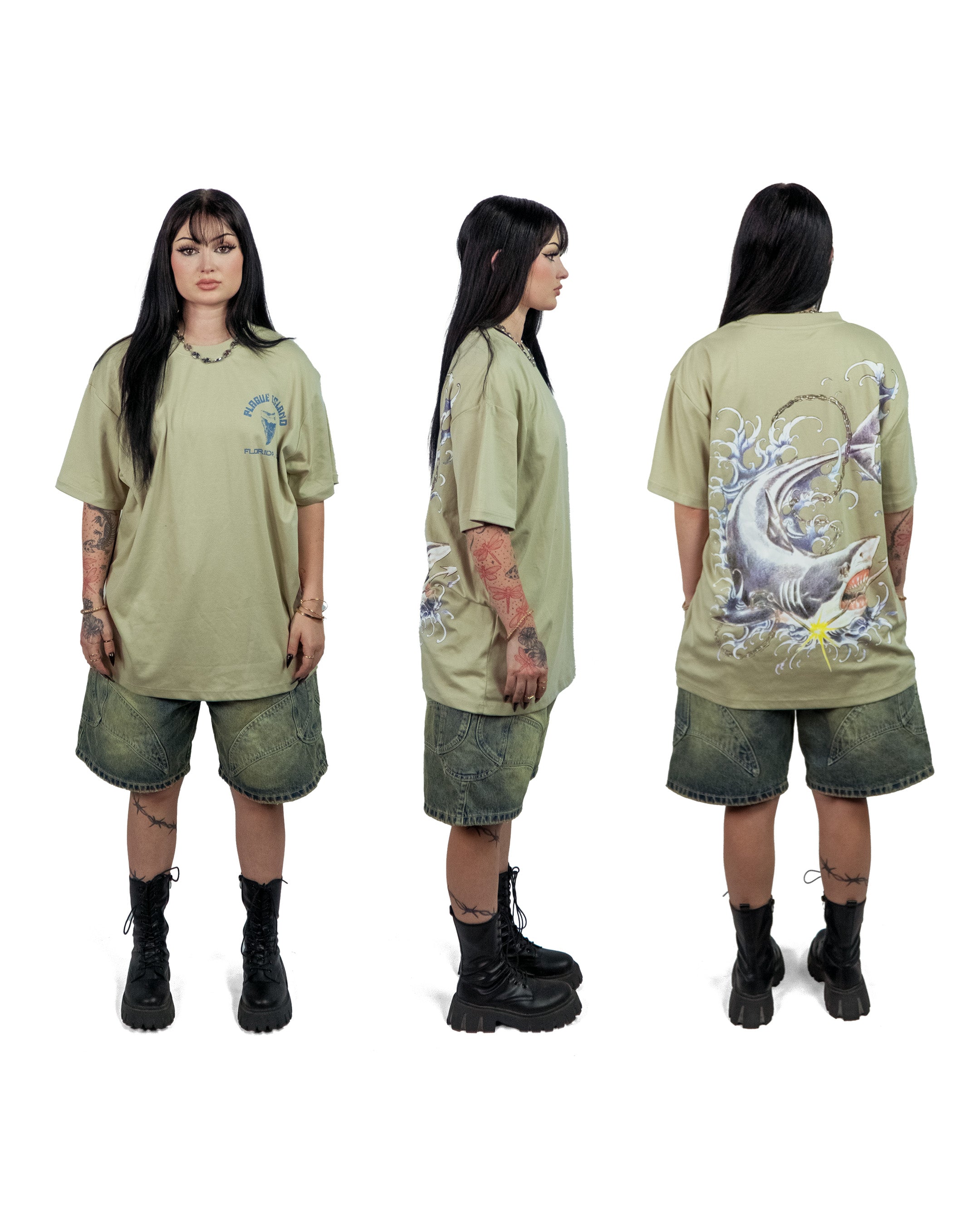 SHARK ATTACK T-SHIRT (SAND)