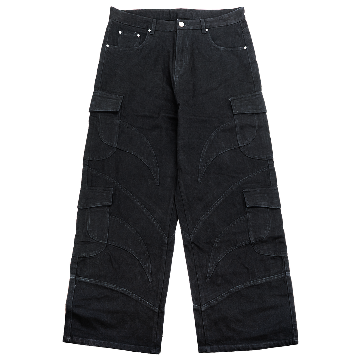 PLAGUE-CUT JEANS (BLACK/BLACK)