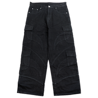 PLAGUE-CUT JEANS (BLACK/BLACK)