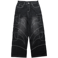 PLAGUE-CUT JEANS (BLACK/WHITE)