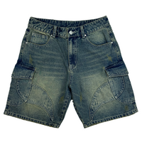 Plague-Cut Jean Shorts (Grimy)