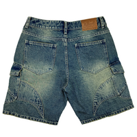 Plague-Cut Jean Shorts (Grimy)