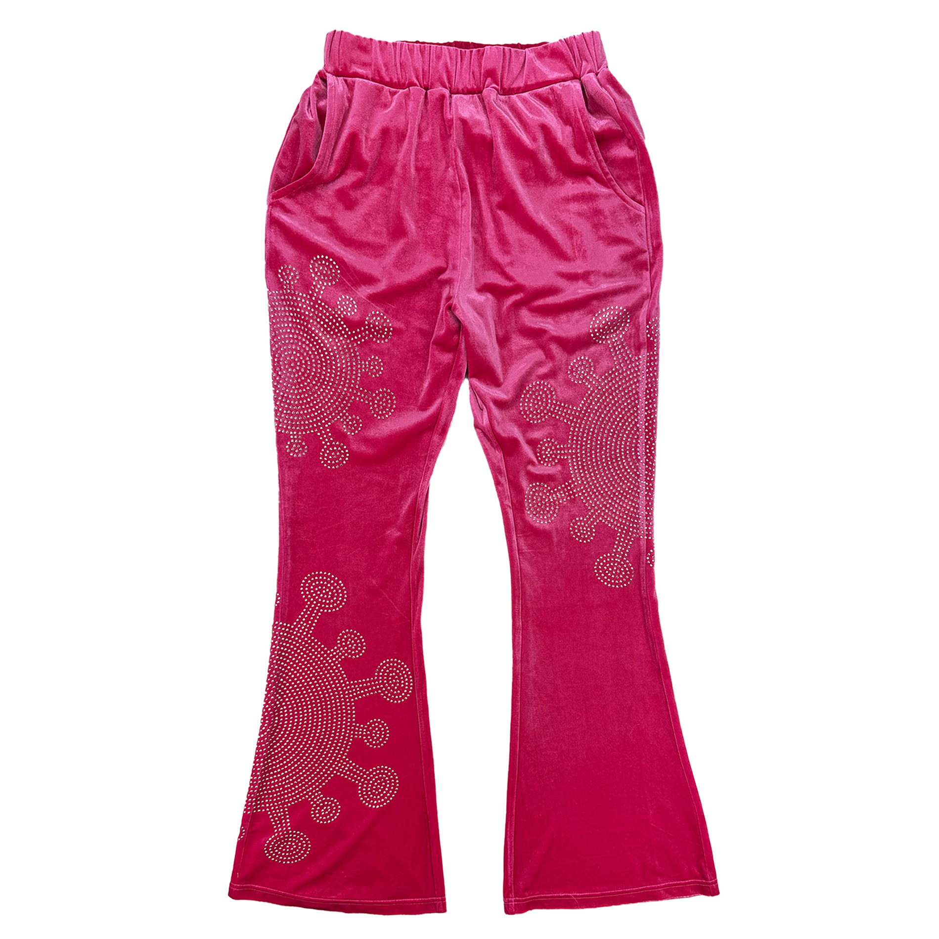 Rhinestone Germ Velour Track Pants (Hot Pink) · Plague Boulevard