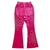 Rhinestone Germ Velour Track Pants (Hot Pink)